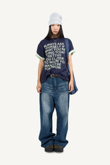 Brushed Slub Wide Denim Pants