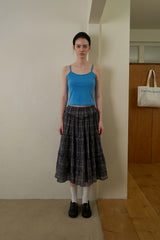 Check frill skirt
