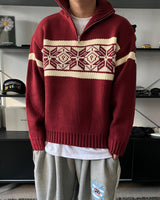 MR Nordic half-zip-up knit (3C)