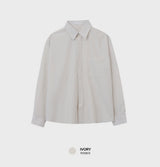 Look グラスナチュラルシアーサッカーストリッピードコットンオーバーサイズシャツ