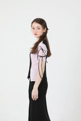 スリットリボンハーフスリーブTシャツ