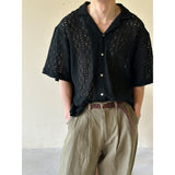 [UNISEX] Fabric see through open kara shirts (2color)