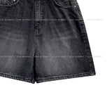 Linear washing denim short pants