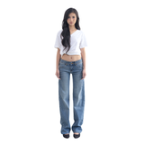 Tiberinus - Lily Jeans - Low-Rise Straight-Leg Jeans - Light Blue - 23 cm Rise - 23.5 cm Leg Opening