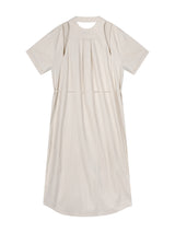 Back Cut-Out Linen Stripe Dress
