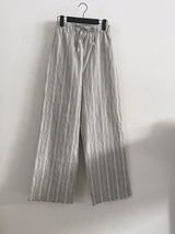Summo Striped Elastic Waist Long Pants Comfortable Pants 2 Colors