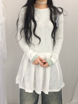 line and pleated dress