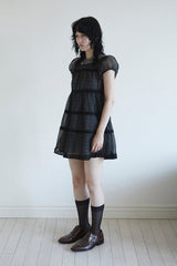 BABYDOLL DRESS IN BLACK CHECK