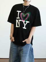 Love NY printing half sleeve 2C