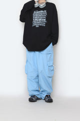 string pocket nylon pants