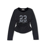 shirring number tee (4colors)