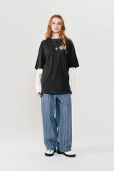 メルティングチェリーピグメントウォッシングTシャツ【チャコール】