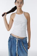 CUBIC HALTERNECK TANK TOP (WHITE)