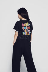 24FWベリーコラージュロゴクロップ半袖Tシャツ ブラック