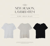 CZドットショートスリーブレイヤードTシャツ(3color)