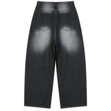 ノアールサイドピンタックデニムパンツ (black)