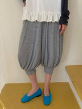 Yomyo Three Quarter Shirring Jogger Banding Pants