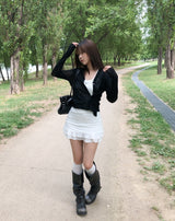Henne Double Button See-Through Cardigan
