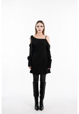 Y2K check pattern see-through black stockings (Black)