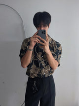 ASCLO Art Open Collar Short Sleeve Shirt (2color)