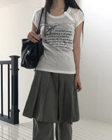 Dien lettering printed button short sleeve T-Shirt