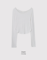 ベーシックUネックスリム長袖Tシャツ(5color)