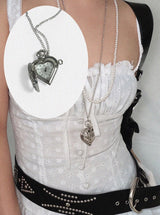 VINTAGE HEART LOCKET WATCH NECKLACE