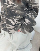 フレンカモワッフル長袖Tシャツ