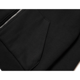 SHINE FUR-HOODIED 2WAY ZIP UP HOODIE BLACK