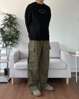 Cotton strap cargo pants
