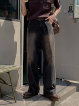 LMN Unbeige Washed Wide Denim Pants (3 colors)