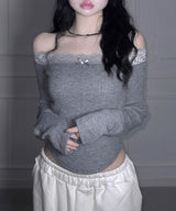 Knit Lace Off Tee (4colors)