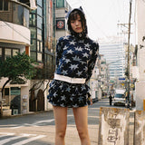 Angel of Star Ruffle Skirt - Navy