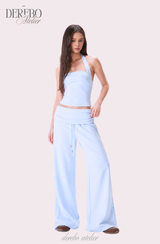 Object Sleeveless Flare Pants Sweat Suit Set (SET)