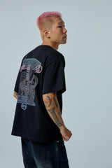 ストリートリーグ グラデーションアートワーク ロゴ オーバークロップフィット Tシャツ (ブラック)