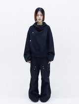 HIGH NECK CROP HOODIE [UNISEX]