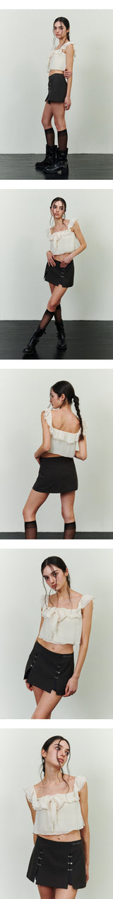 ROSALIE FRILL TOP cream