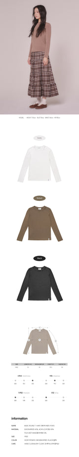 BASIC ROUND T-SHIRT (BROWN)