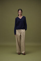Wide two tuck pants (Beige)