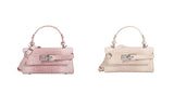 Crocodile Leather Square Shoulder Crossbody Bag