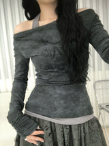 Vintage Washing Halterneck T-Shirt