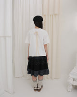 TEA CUP CROCHET T-SHIRT / WHITE