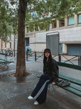 With Trackline Jersey Wide Pants