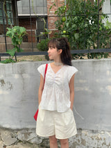 [made by fling] butterfly blouse (white)