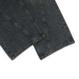 GJ5096 Biker incision wide denim (2 colors)