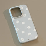 Chiffon Blue White Summer Flower Hard Case iPhone Case