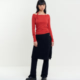 Wrap Skirt Pants Black