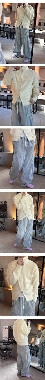 [Unisex] サイドストラップワイドスウェットパンツ (4color)