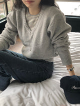 [MADE] FIFTY WOOL V-NECK KNIT
