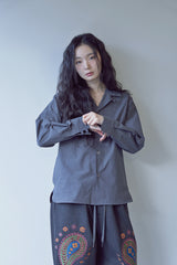 BIO-WASHED CREASE TAILORED SHIRT (Charcoal)